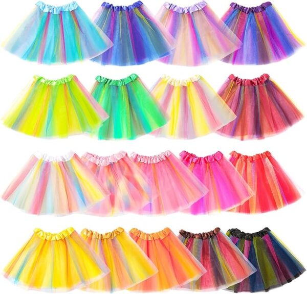 Tutu tricolor tul de tres capas (talla 2 a 9 años aprox) (colores variados)