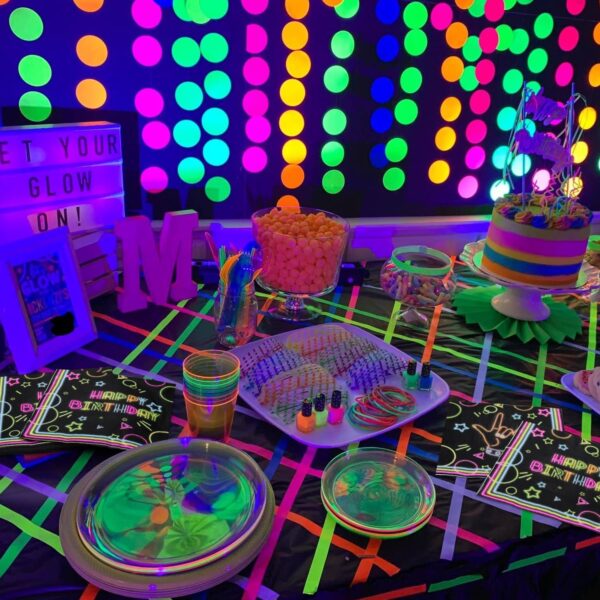 Servilletas Happy Birthday neon (pack 10) - Imagen 3
