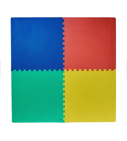 Piso De Goma Cuadrado de Colores 60x60cm 4Pzs (colores variados)