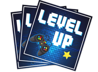 Servilletas gamer on blue Level Up (pack 10)