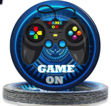 Platos Gamer on blue (pack 10) grande