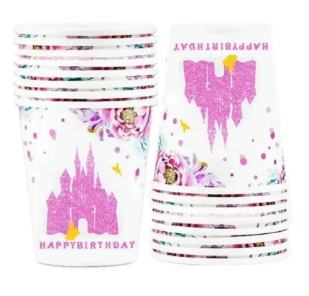 Vasos Happy Birthday Castillo (pack 10)