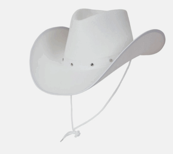 Sombrero vaquero white y tachas (37cm x 30cm) Cowboy