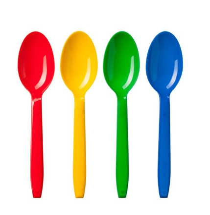 Cucharitas colores variados 16cm (pack 20) (color por pack a elegir: verde, celestes, lila, rosado)