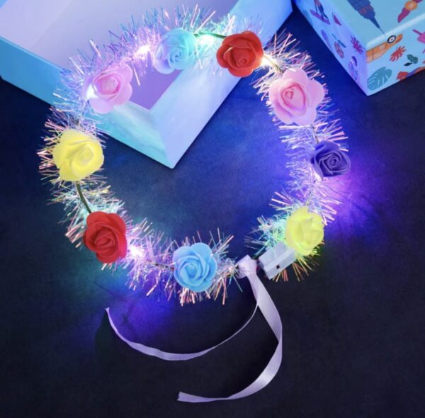 Corona de flores led party