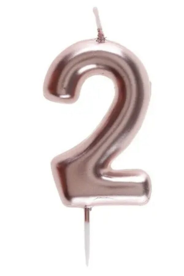 Vela numero 2 rose gold
