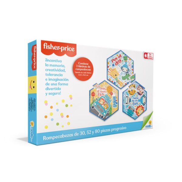 Rompecabezas Ronda Fisher Price 30 52 Y 80 Piezas (con 3 laminas) 22.9cm x 26.5cm