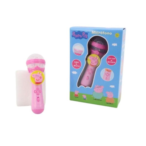 Microfono Peppa Pig Con Luces Y Sonido 20cm