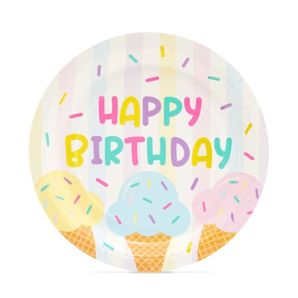 Platos Happy Birthday ice cream (pack 12)