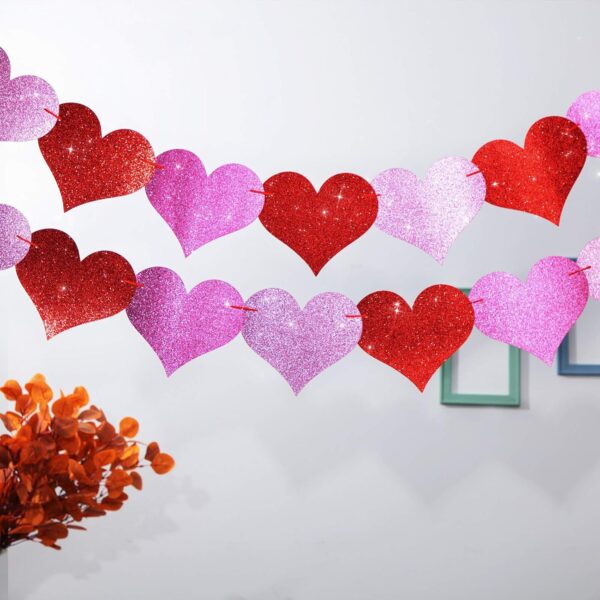 Banderin corazones glitter (san valentin)