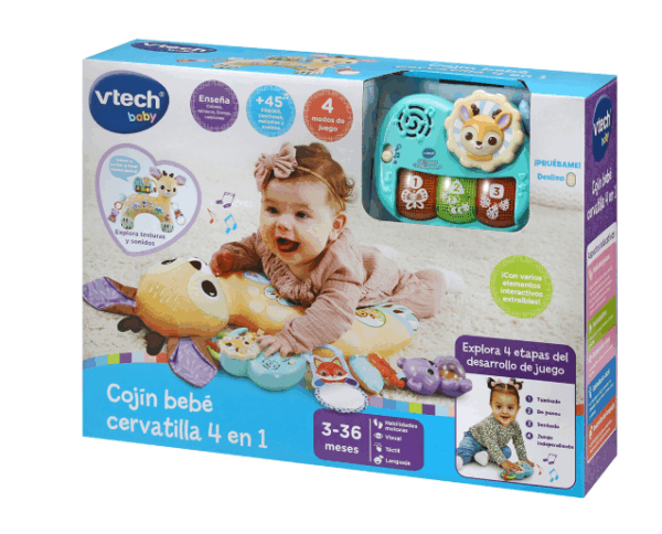 Juguete Cojin bebe Cervatilla 4 en 1 (entre 3-36 meses) Vtech baby (texturas y sonidos) - Imagen 2