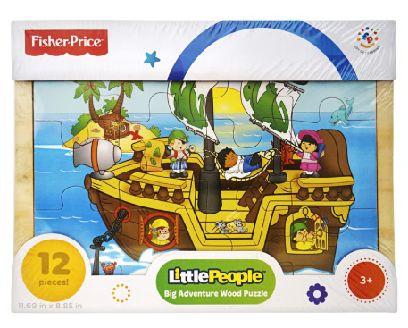 Rompecabezas Madera Fisher Price 12 Piezas Barco Pirata