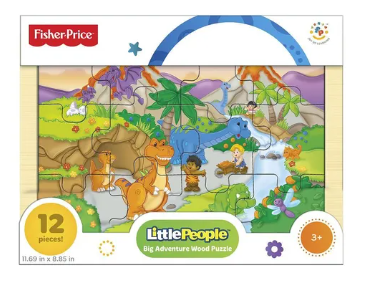 Rompecabezas Madera Fisher Price 12 Piezas Dinosaurios
