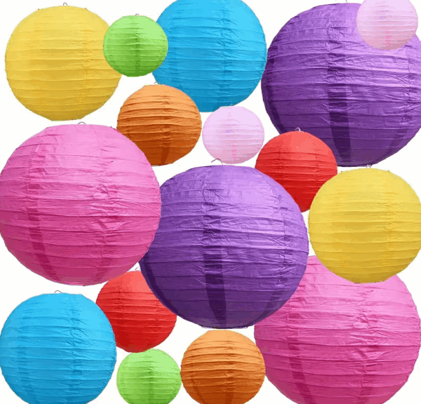 Lampara de papel 39cm aprox (colores variados) - Imagen 2