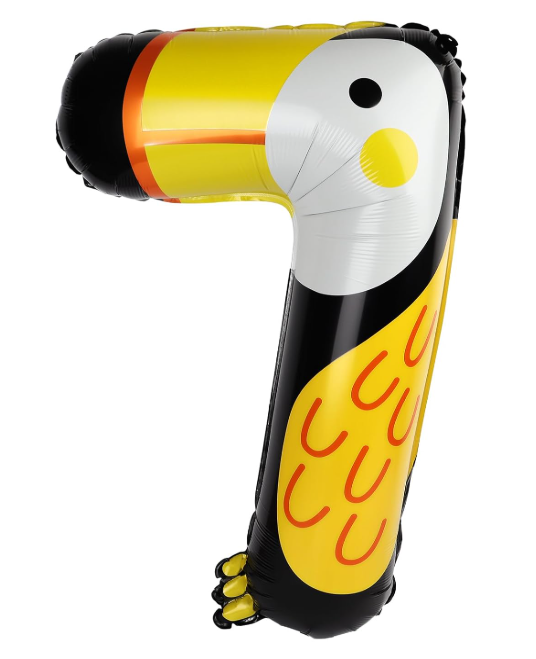 Globo numero 7 tucan (103cm x 56cm) con helio (animales)