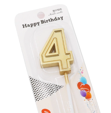 Vela de numero 4 gold (dorada)