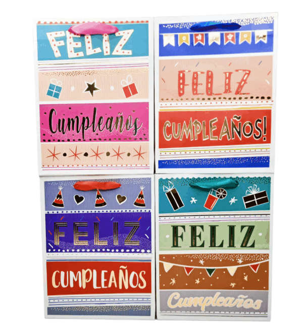 Bolsa 26cm x 32cm Feliz cumpleaños (diseños variados)