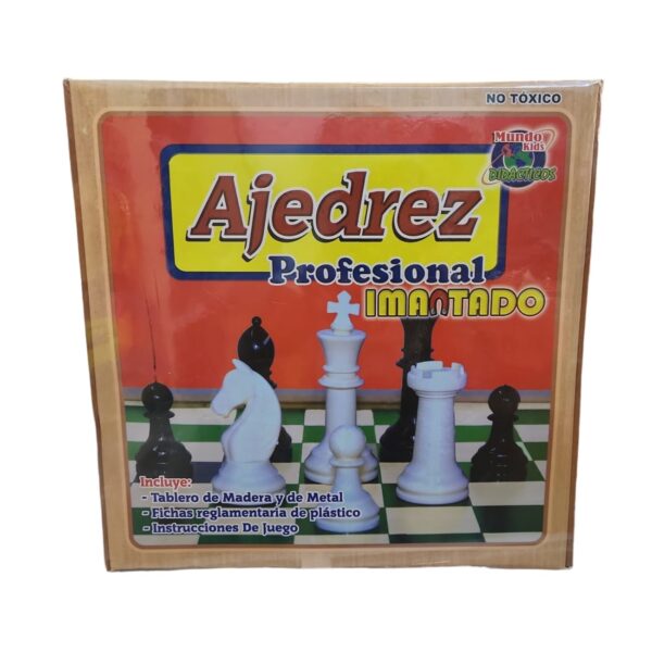 Ajedrez profesional imantado (tablero de madera y metal)