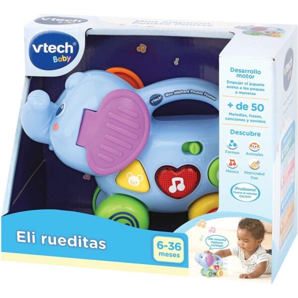 Juguete Eli elefante rueditas Vtech baby (+ de 50 canciones, melodias, sonidos y voces) (entre 6-36 meses)