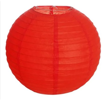 Lampara de papel roja 39cm aprox