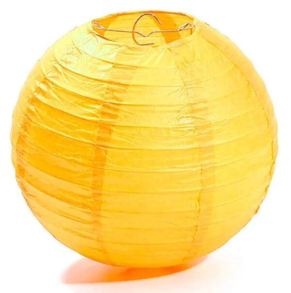Lampara de papel amarillo 39cm aprox