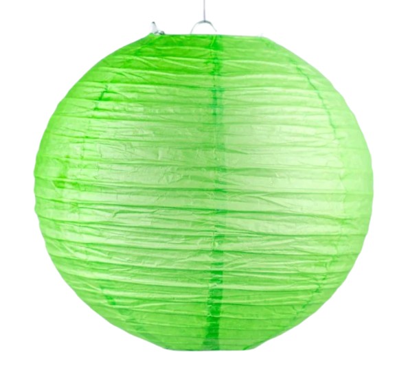 Lampara de papel verde limon 39cm aprox