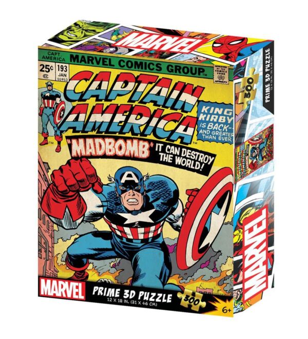 Rompecabezas Captain America Prime 3D Marvel 300 Piezas (31cm x 46cm)