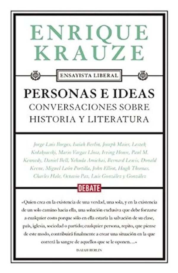 Libro Personas e ideas (converaciones sobre historia y literatura) - Enrique Krauze - Debate (leido)