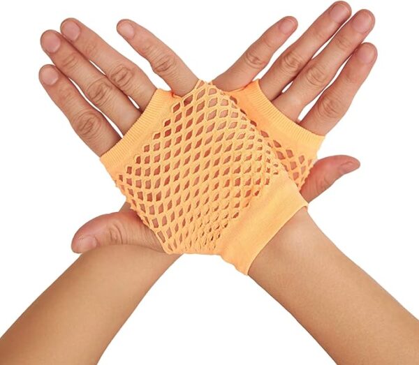 Guantes de red cortos 80tas (naranja neon) rock