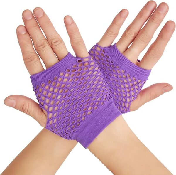 Guantes de red cortos 80tas (morados) rock