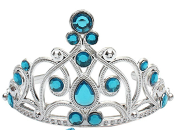 Corona plateada piedras (colores variados al azar turquesa, morado, fucsia, rosado)