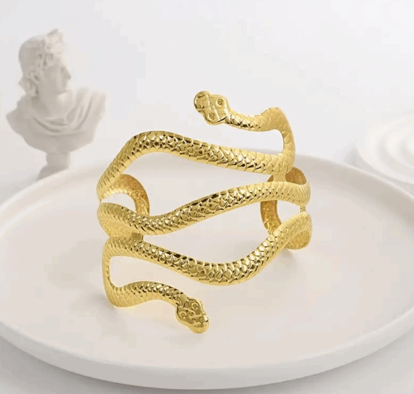 Brazalete serpiente dorado (disfraz accesorio)
