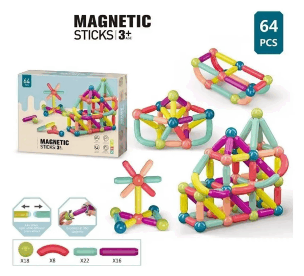 Bloques magneticos didacticos (64 piezas) - Imagen 3