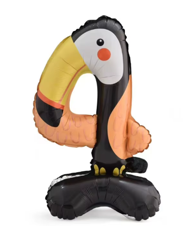 Globo numero 4 tucan (39cm x 55cm) con helio (animales)
