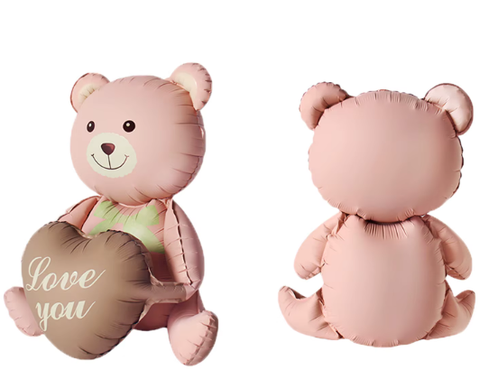 Globo Oso love you (helio) rosado pastel (105.5cm x 66.5cm)