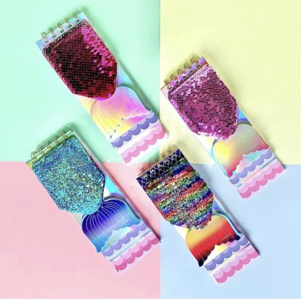 Block notas sirena glitter (colores variados) sorpresas