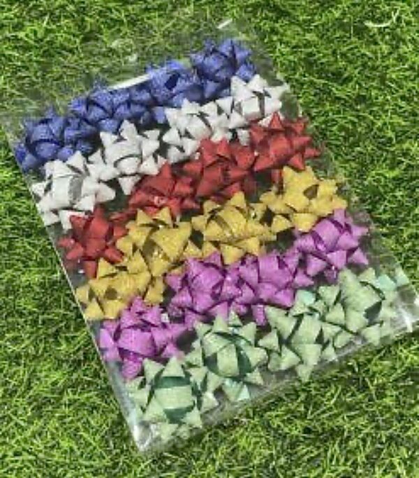 Mini moños glitter mate (box pack 24) (colores variados)