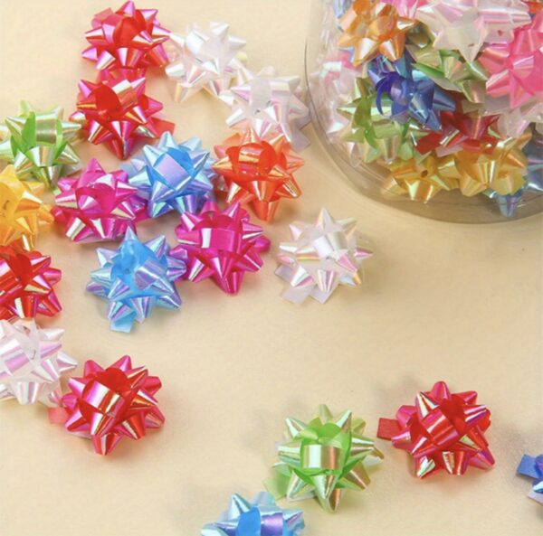 Moños tornasol metalicos chicos (box pack 12) colores variados