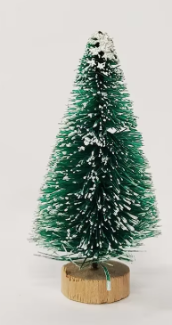 Mini arbol de Navidad base madera (15cm altura aprox) Xmas