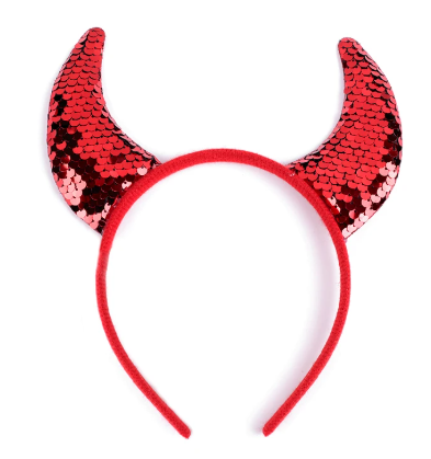 Vincha de diabla de lentejuelas