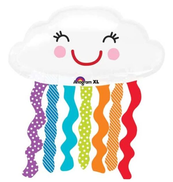 Globo nube con flecos multicolor 25" aprox (con helio)