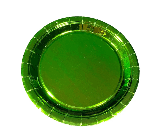 Platos verdes metalicos (pack 8) grandes (oferta)