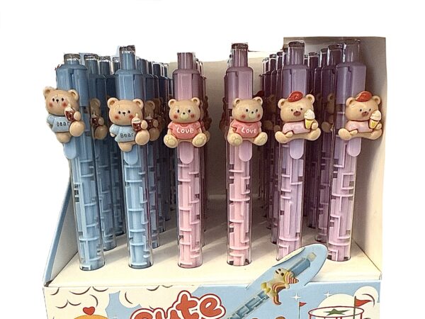 Lapicero Oso (colores variados al azar: celeste, rosa, lila)