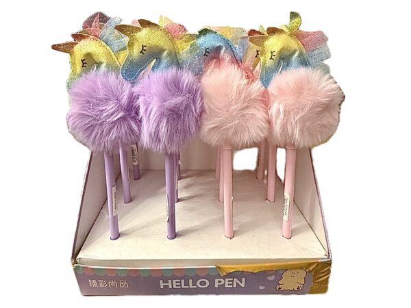 Lapicero Unicornio Pompon (colores variados al azar)
