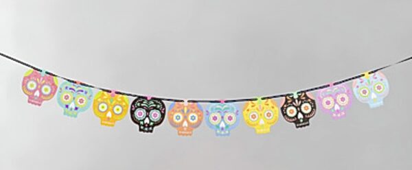 Banderin Happy Halloween Catrina (2 metros aprox)