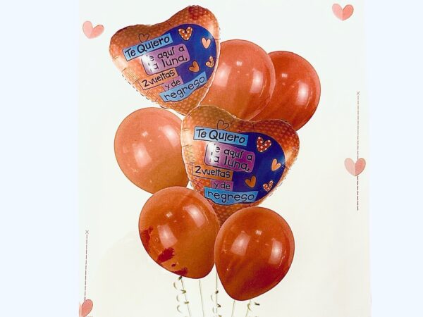 Pack 7 globos Te quiero (helio) love