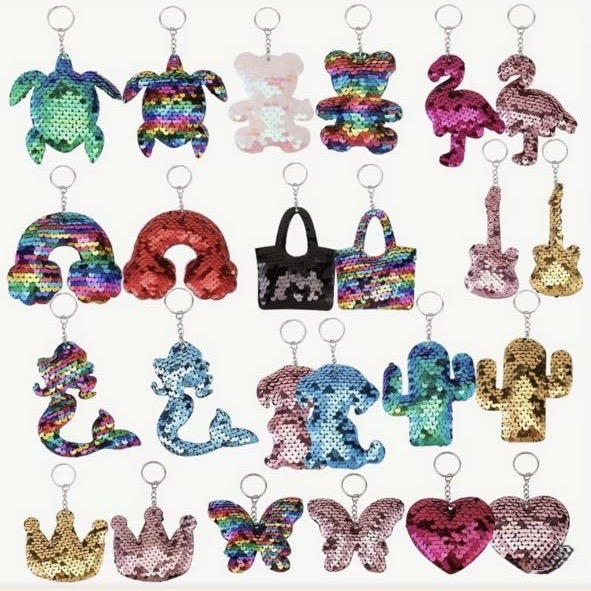 Llavero glitter (colores y diseños variados) sorpresas x1