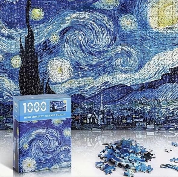 Rompecabezas La noche estrellada de Van Gogh (1000 piezas) 38cm x 26cm