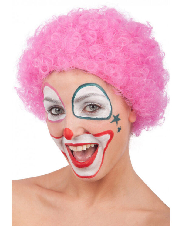 Peluca payaso rizada (rosada) stock limitado