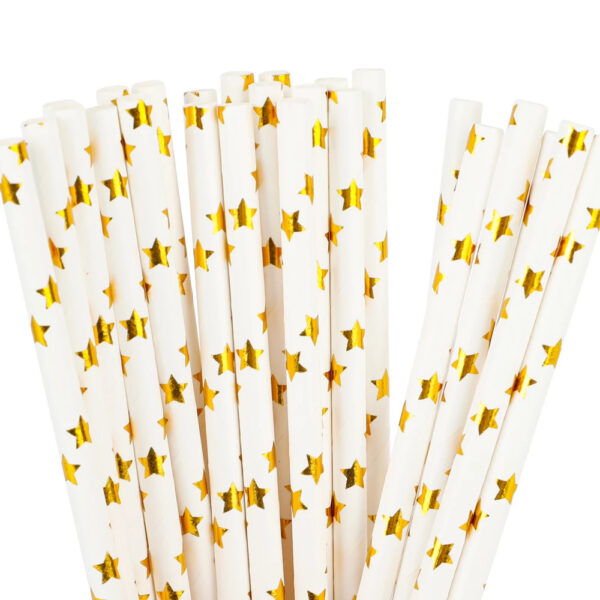 Cañitas estrella dorada (pack 25)